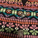 BFA bold embroidered multicolor geometric print blazer with silver buttons.‎ Red Size 16 Photo 3