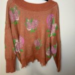 Anthropologie Floral Distressed Drop Shoulder Sweater Photo 6