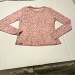 JoyLab  Women‎ Size XL Pink Floral Mesh Long Sleeve Athletic Workout Top NEW Photo 2