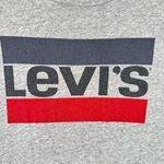 Levi's Levi’s Heather Gray Red Blue & Black Center Logo Crewneck Tee Lady’s Cut Photo 1