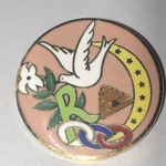Independent Order of Odd Fellows Daughters of Rebekah Multicolor Bird Pin Gold Photo 1