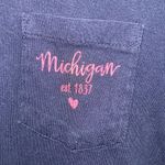 State of Mine  Shirt Womens Small S Blue Long Sleeve Relaxed Fit Loose MICHIGAN Photo 4