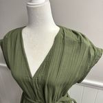 XiRENA Maren Cotton Chelsea Gauze Short Sleeve Mini Dress Green Small S Photo 4