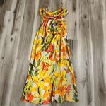 House of Harlow 1960 X Revolve Tropical Print Satin Slip Dress Women’s Large Yellow Photo 1