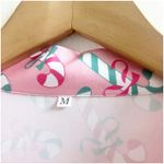 Candy Cane Pajama Set Collared Button Front & Shorts Size Medium Pink Holiday Photo 5