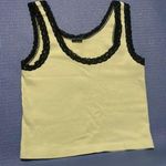 Brandy Melville  lace trim ronnie tank neon light green lime black lace tank top Photo 0