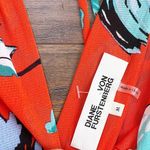 Diane Von Furstenberg DVF • Flutter Sleeve Cinched Waist Dress mesh midi Asher Vermillion floral print Photo 3