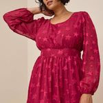 Torrid NWT Midi Clip Dot Chiffon Tiered Dress Star Print Burgundy 14-16 1X Photo 5