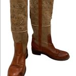 Paris Blues Pull On Leather/Canvas Studded Boots Photo 5