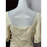 Sophie Rue Womens Blouse Off White Floral Elbow Sleeve V Neck Smocked Boho L New Photo 4