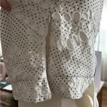 Adelyn Rae NWT embroidered lace polka dot crop top Photo 4