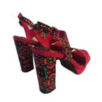 Rocket Dog  bright pink floral y2k style chunky heels with straps size 8 Photo 4