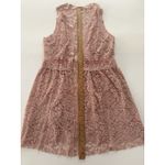 Vocal Vest Womens XL Pink Open Cardigan Lace Suede Coquette Whimsy Sheer Photo 6