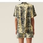 Ganni  Women’s 38 Zebra Stripe Short-Sleeve Shirt Photo 1