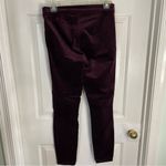 Gap Chic Burgundy Side Zip Velvet Leggings Size 26R dark academia preppy Photo 6