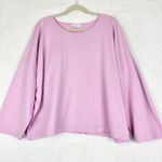 Bryn Walker  Cotton Boxy Top Size Large Lavender Oversized Lagenlook Minimalist Photo 0