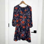 Madewell 100% Silk Size 6 Ruffle Waist Dress Windblown Poppies Floral Photo 2