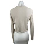 ZARA  Women's Beige Ribbed Knit V Neck Long Sleeve Button Up Cardigan Top Size S Photo 1