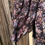 CeCe Black Floral Tiered Chiffon Long Sleeved Dress M Photo 6