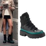 Marc Fisher Leather ML Izumi Combat Boot Real Sheepkin Fur Black Size 7 NWT Photo 1