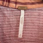 Free People Women’s  No Limits Linen Plaid Button Up Long Sleeve Shirt Coral Sz S Photo 4