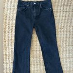 ZARA BLACK HIGH WAISTED JEANS CROP FLARE RAW HEM SIZE 6 Photo 3