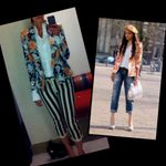 Felice Pappas Bright Floral Blazer Jacket Orange Size L Photo 6