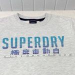 Superdry Light Gray Sweatshirt with Blue and Purple embroidered Logo Size 6 Photo 2