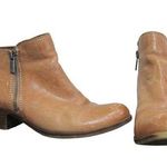 Lucky Brand Tan Basel Leather Double Zipper Ankle Booties Sz 7M Photo 0