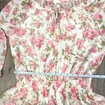 Love Shack Fancy Popover Silk Dress in Blushing Rose Photo 5