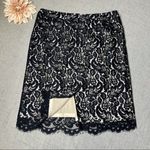 White House | Black Market Black Lace Scalloped Edge Straight Pencil Skirt Size 8 Photo 9