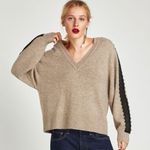 ZARA knit Sweater with Contrasting Lace Photo 5