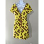 Plenty by Tracy Reese Yellow Brown Geometric Print‎ Mini Dress Size 0 Photo 5