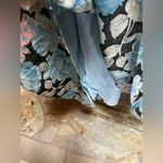 Vintage 1970’s Candi Jones Floral Ruffle Long Sleeve Maxi Dress Blue Large Size undefined Photo 6