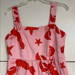 J.Crew  WOMENS RED PINK LOBSTER NAUTICAL MIDI DRESS 6 BR823 Photo 2