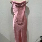 Bebe Baby Pink Satin Style Maxi Dress  Photo 1
