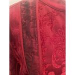 Chico's  Red Velvet Burnout‎ Dressy Blazer Open Front Size Large Valentines Photo 5