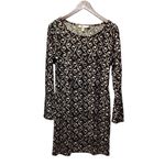 Aryeh knit dress. Cream on black geometric print. Size Medium Photo 1