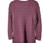 Jeanne pierre  XL Purple Cable Knit Long Sleeve Sweater With Front Pockets Photo 5