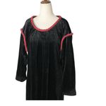 VINTAGE GILEAD Velvet Maxi Nightgown Black Size L Photo 3