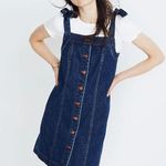 Madewell  Dark Denim Tie Strap Mini Dress Photo 0