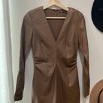 ZARA  brown faux leather dress Photo 1