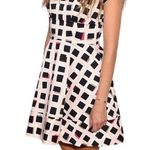 Kate Spade Abstract Sweets Dress Crepe Pleated Cotton Black Pink White 6 Photo 0