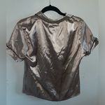 Pink Linen Pj Button Up Top and Shorts Set Size M Photo 3