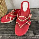 Cole Haan  Nike Sole Red & Ivory Leather Sandal Shoes 8 Photo 1