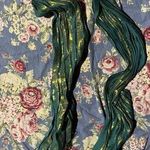 Green gold tinsel fashion scarf Photo 0