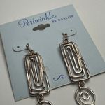 Periwinkle By Barlow Two Tone Metal Pierced Dangle Drop Earrings Silver Photo 6