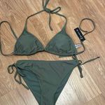 Tempt Me  Sage Green Triangle Bikini with Tie Straps size medium Photo 0