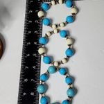 Set of 3 Stretch Bracelets Turquoise & Ivory Color Beads Blue Photo 4
