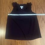 Loft - Brown tank top with ruffle on the neckline Size M Photo 6